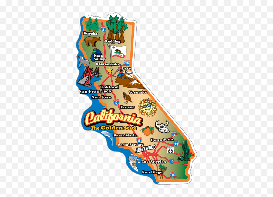 Download Transparent California Free Png Image - California Stickers,Map Clipart Png
