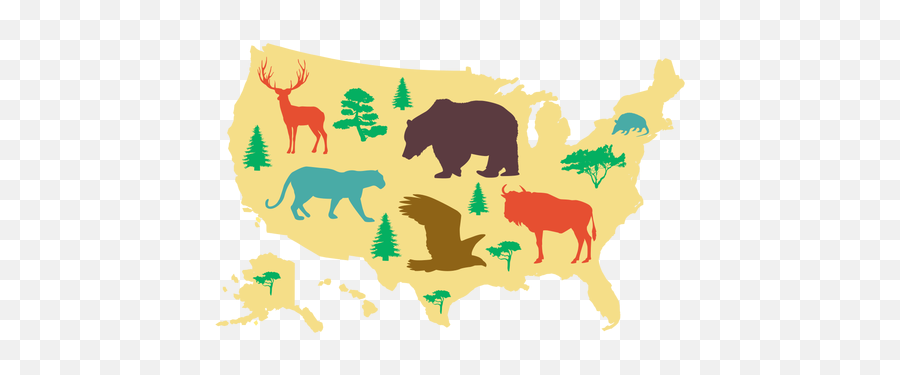 Transparent Png Svg Vector File - Us Prior To Brown Map,Usa Map Png