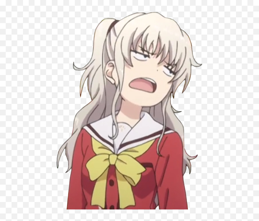 Anime Reaction Png - Anime Aesthetic Annoyed Reaction Charlotte Anime Meme, Anime Girl Face Png - free transparent png images 