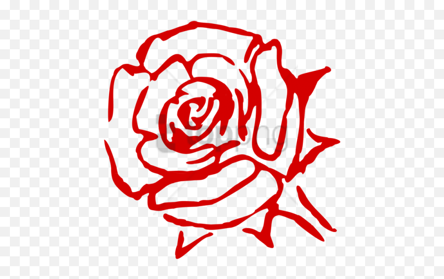 Free Png Download Art Line Red Rose Images Background - Red Rose Png Art,Red Rose Transparent Background