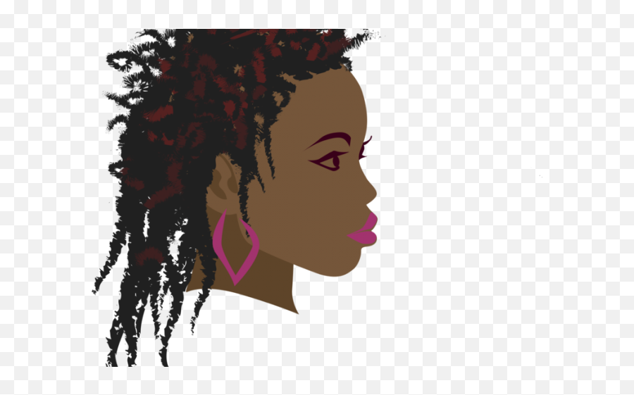 Dark Hair Clipart Afro Wig - Black Girl Art Png Side Profile African Woman Drawing,Afro Transparent
