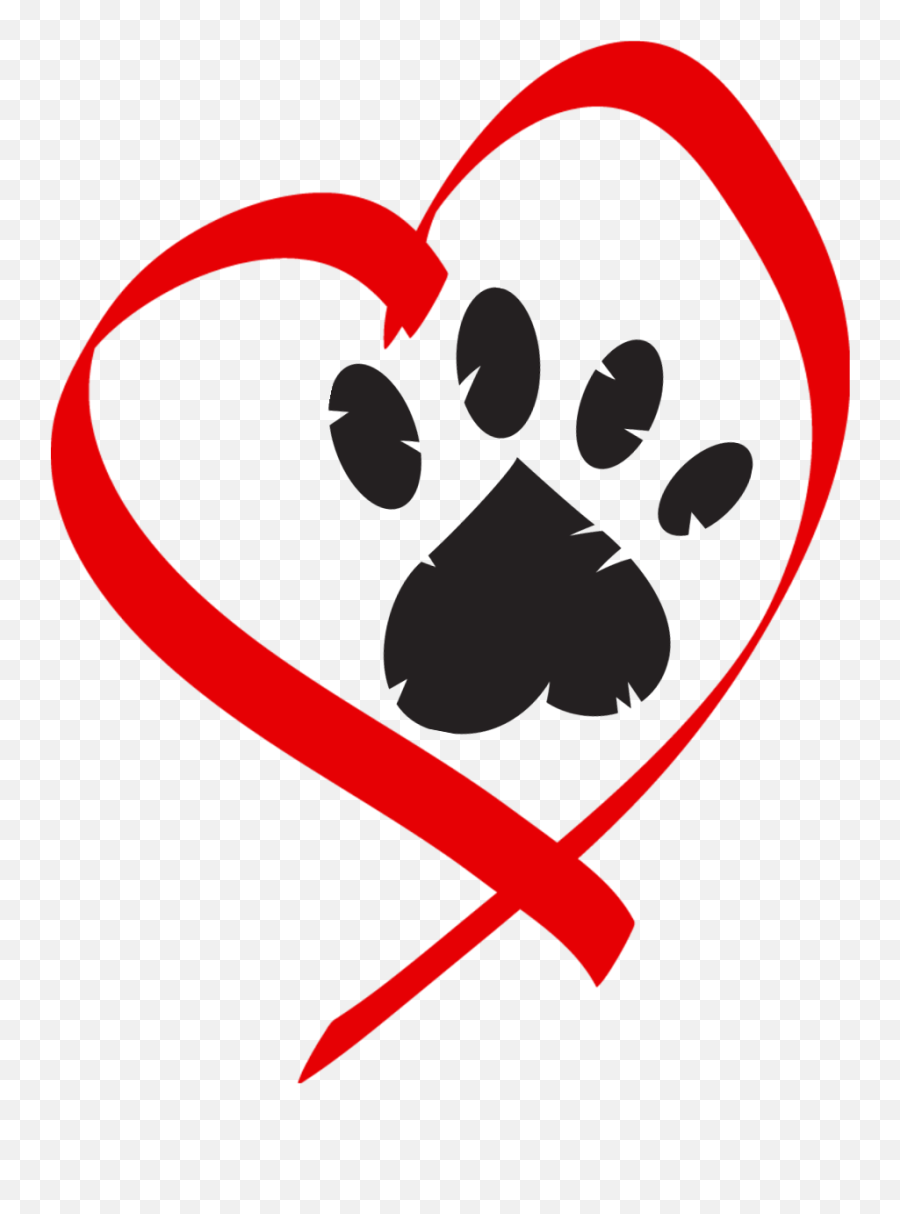 Library Of Heart Paw Print Vector - Paw Print On Heart Png,Paw Print Logo