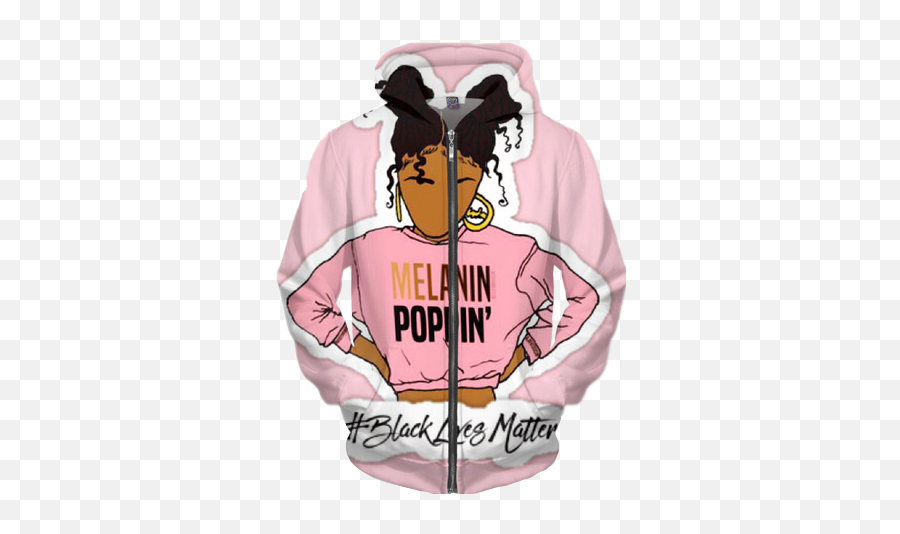 Melanin Poppin Hoodie - Cute Black Girl Magic Png,Black Hoodie Png