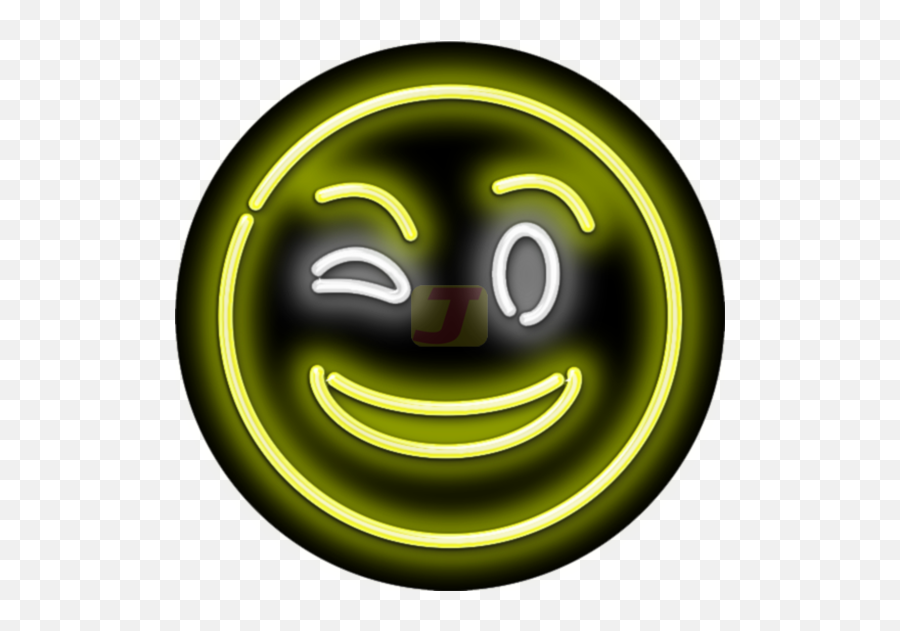 Winking Face Emoji Neon Sign - Happy Png,Wink Emoji Png