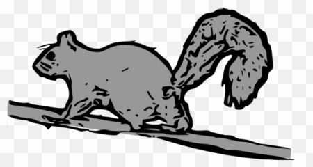 Squirrel Clip Art - Squirrel Cartoon White Black Png,Squirrel Clipart Png