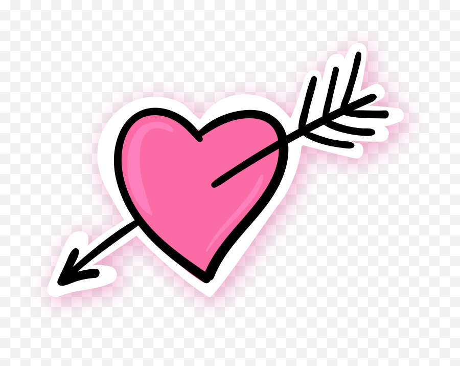 Arrow Through The Heart Pink Blue - Pink Heart With Arrow Heart With Arrow Through Png,Heart Arrow Png