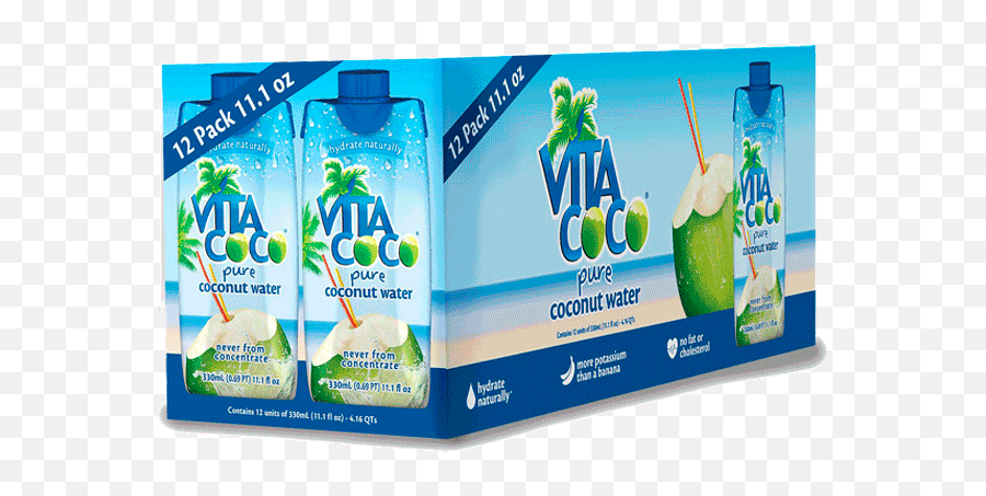 Vita Coco Pure Coconut Water 12 Pk - 111 Fl Oz U2022 Thirstyrun Coconut Water Bulk Png,Coconut Transparent