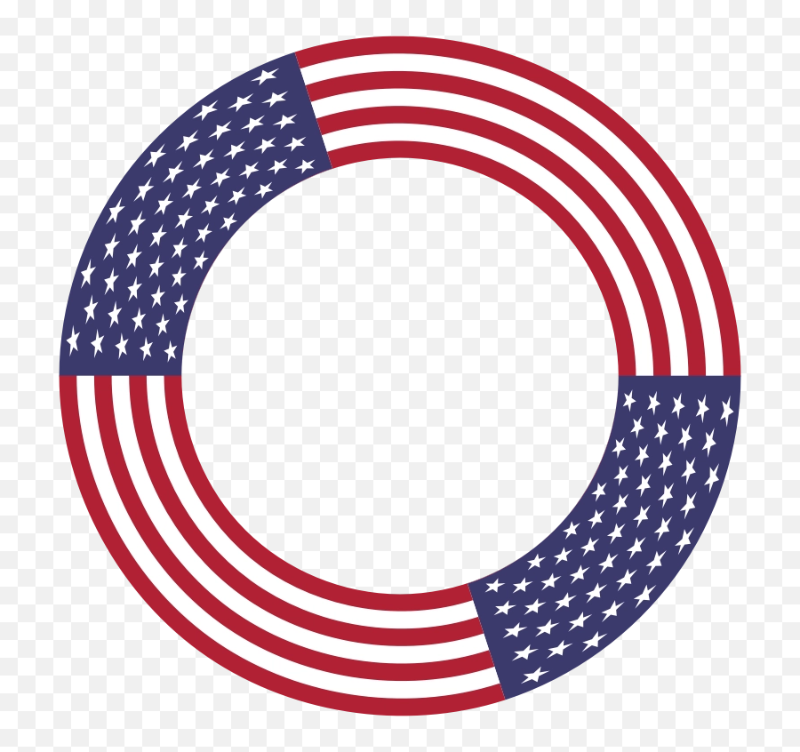 Line Circle Dog Png Clipart - American Flag Circle Transparent Background,American Flag Circle Png