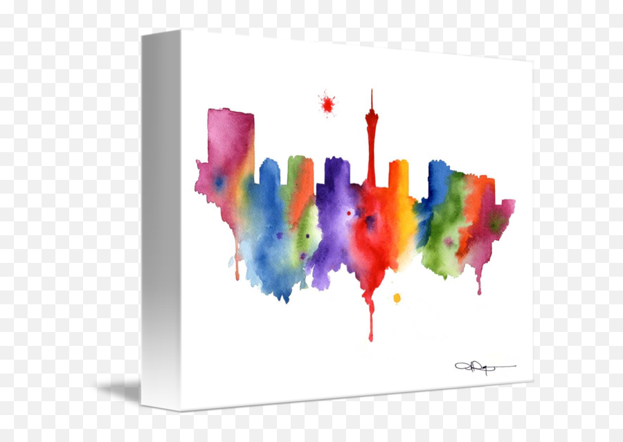 Las Vegas Skyline - Los Angels City Skyline Painting Png,Las Vegas Skyline Png