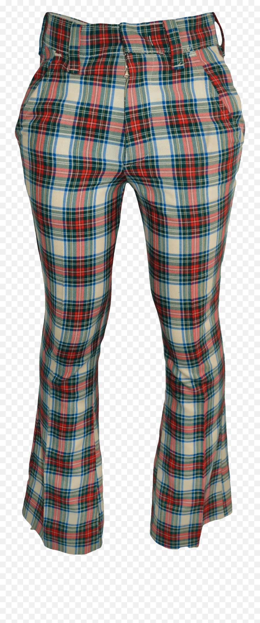 70u0027s Green Red Blue Plaid Flare Pants By Farah - Straight Leg Png,Red Flare Transparent