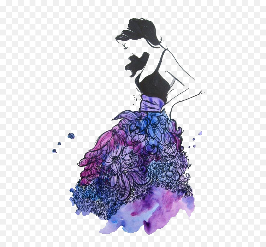 Download Hd Drawing Dress Fashion Illustration Sketch - Girl Jessica Durrant Fashion Illustrations Png,Fashion Transparent