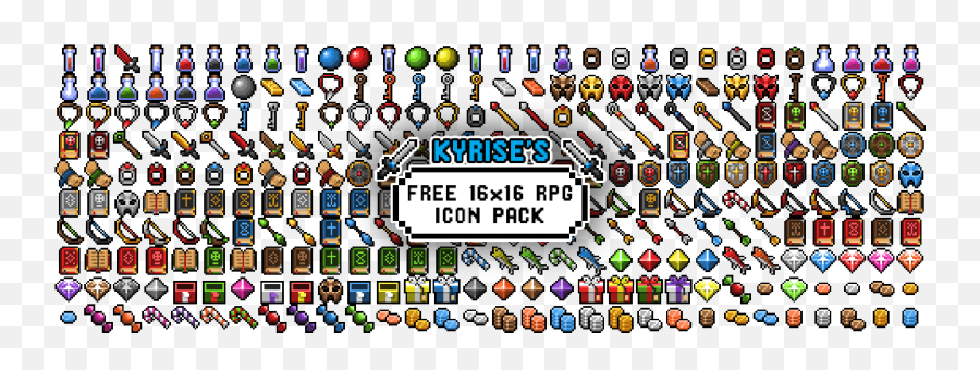 Free 16x16 Rpg Icon Pack - Vertical Png,16 X`16 Pixel Skull Icon