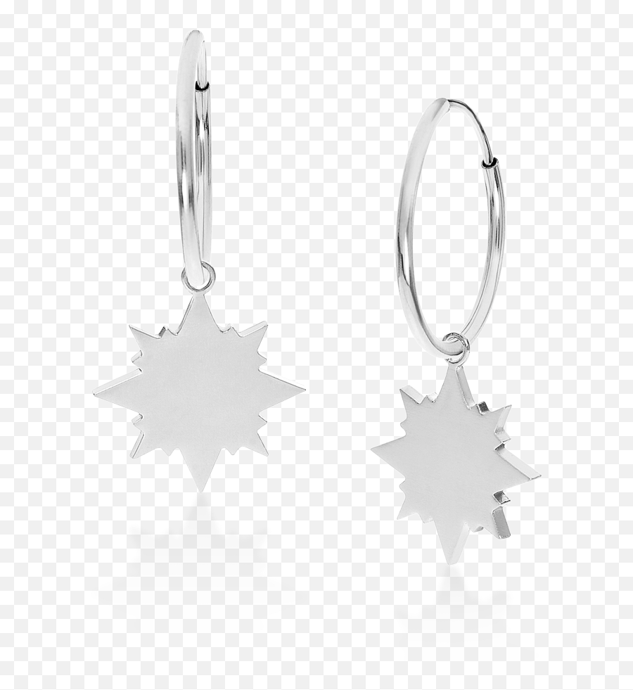 Sterling Silver Pair - Earrings Png,Star Burst Png