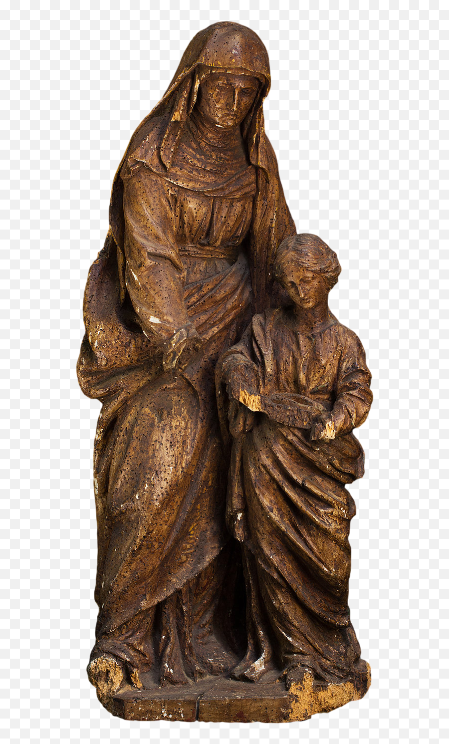 Wooden Sculpture Of Saint Anne Educator - Artifact Png,Saint Anne Icon