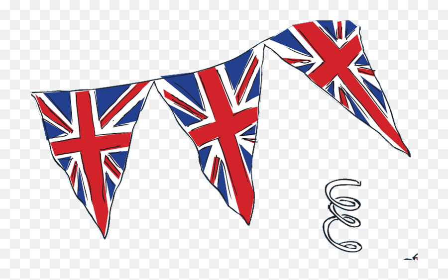 Red White And Black Uk Flag Png - Union Jack Bunting Drawing,Uk Flag Png