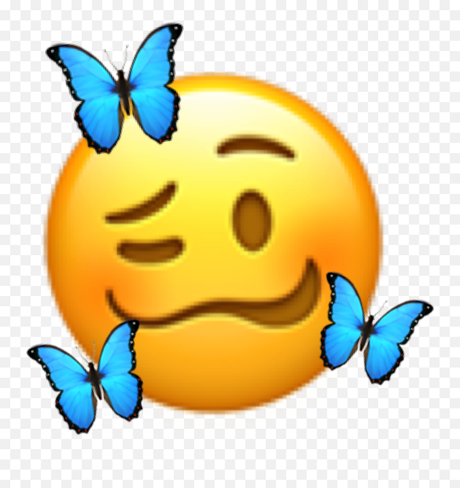 Emoji Butterfly Emojiface Butterflys Sticker By - Happy Png,Cool Tik Tok Icon