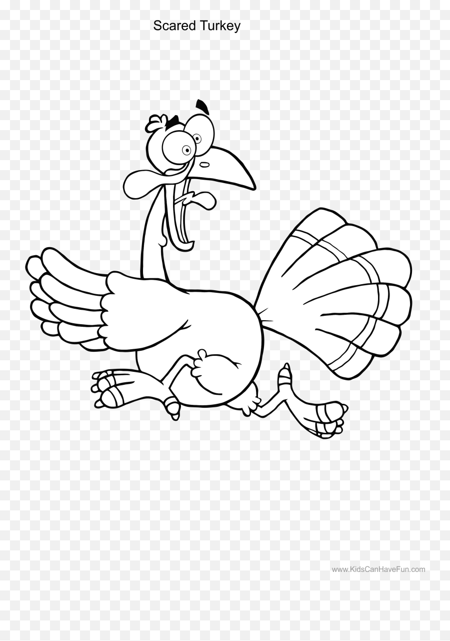 Thanksgiving Turkey Coloring Page - Funny Turkey Clipart Black And White Png,Thanksgiving Turkey Png