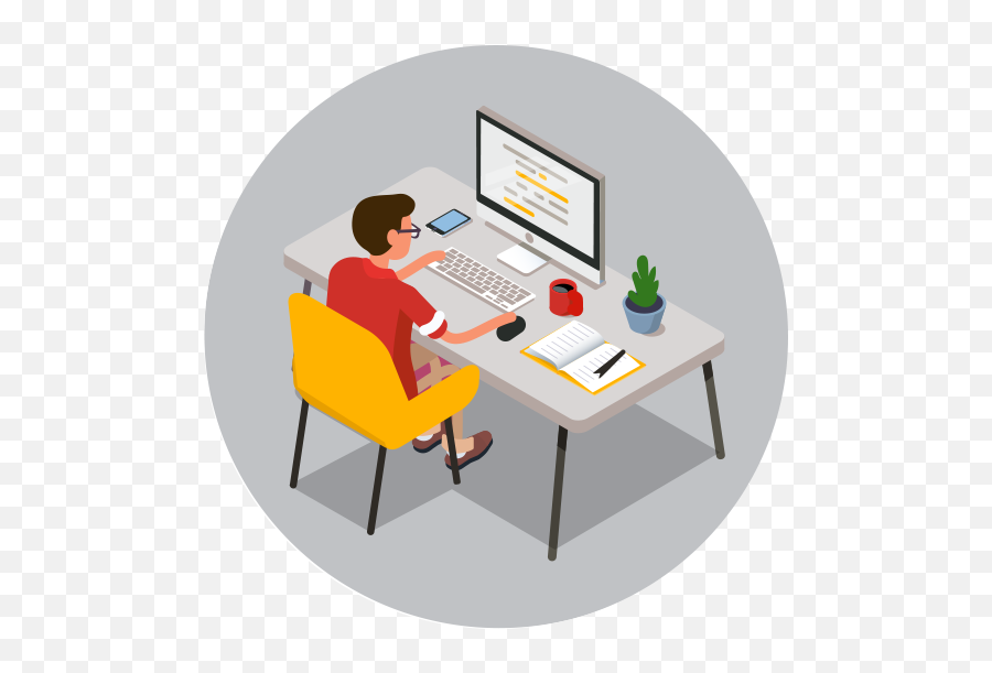 Deutsche Post Dhl Group Environment - Office Equipment Png,Man At Desk Icon