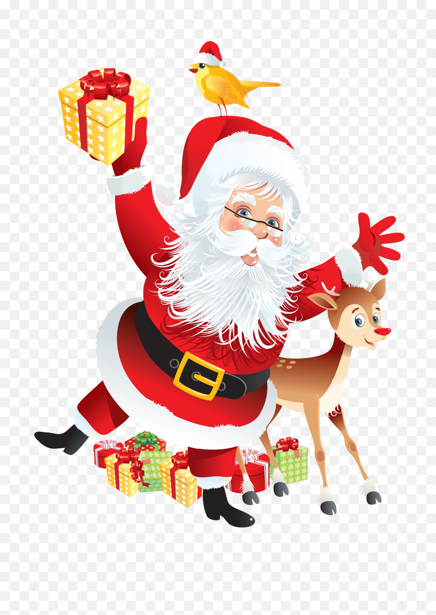 Santa And Rudolph Deco Png Clipart - Santa And Rudolph Png,Rudolph Png
