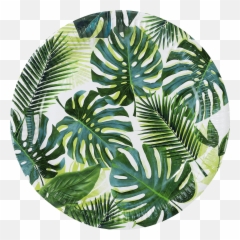 Tropical Palm Leaf Paper Plates - png
