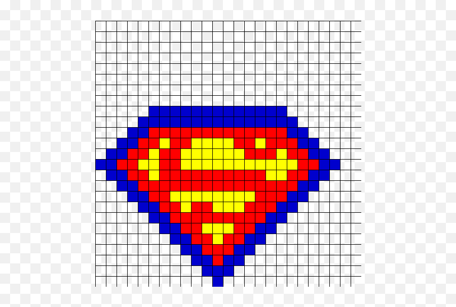 Superman Fusebead Perler Bead Pattern Sprites - Superman Perler Bead Pattern Png,Red Superman Logo