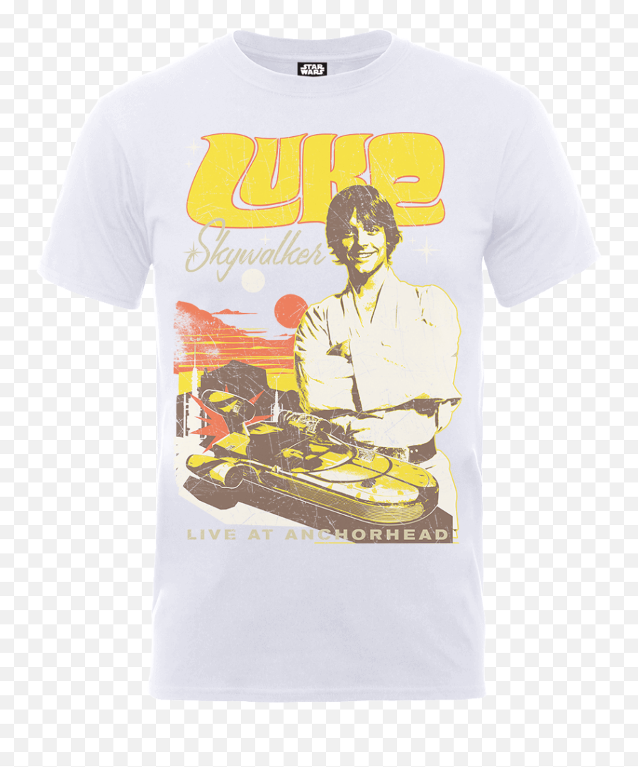 Star Wars Luke Skywalker Rock Poster T - Shirt White Star Wars Poster Shirt Png,Luke Skywalker Png