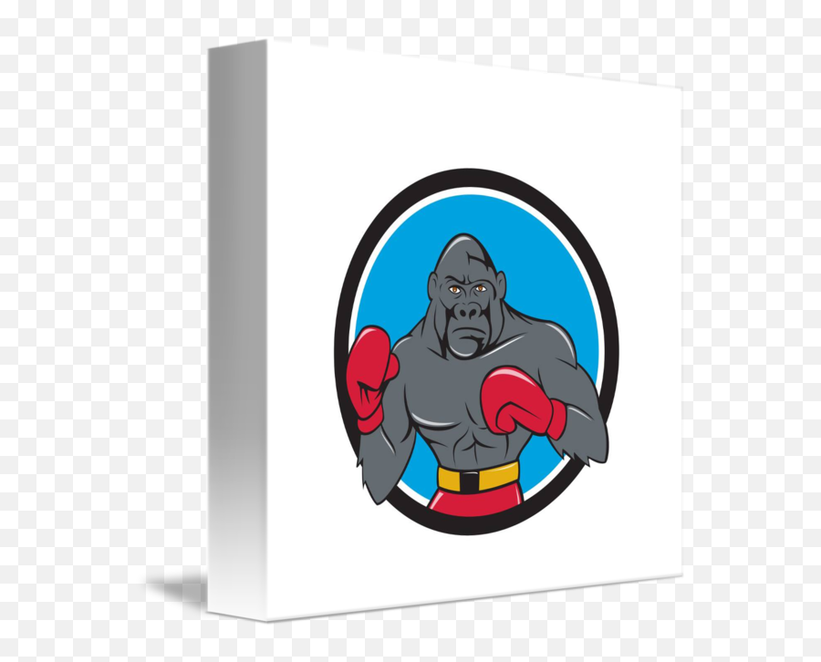 Gorilla Boxer Boxing Stance Circle Cartoon By Aloysius Patrimonio - Cartoon Png,Gorilla Cartoon Png