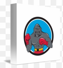 Gorilla Boxer Boxing Stance Circle Cartoon By Aloysius Patrimonio - Cartoon Png,Gorilla Cartoon Png