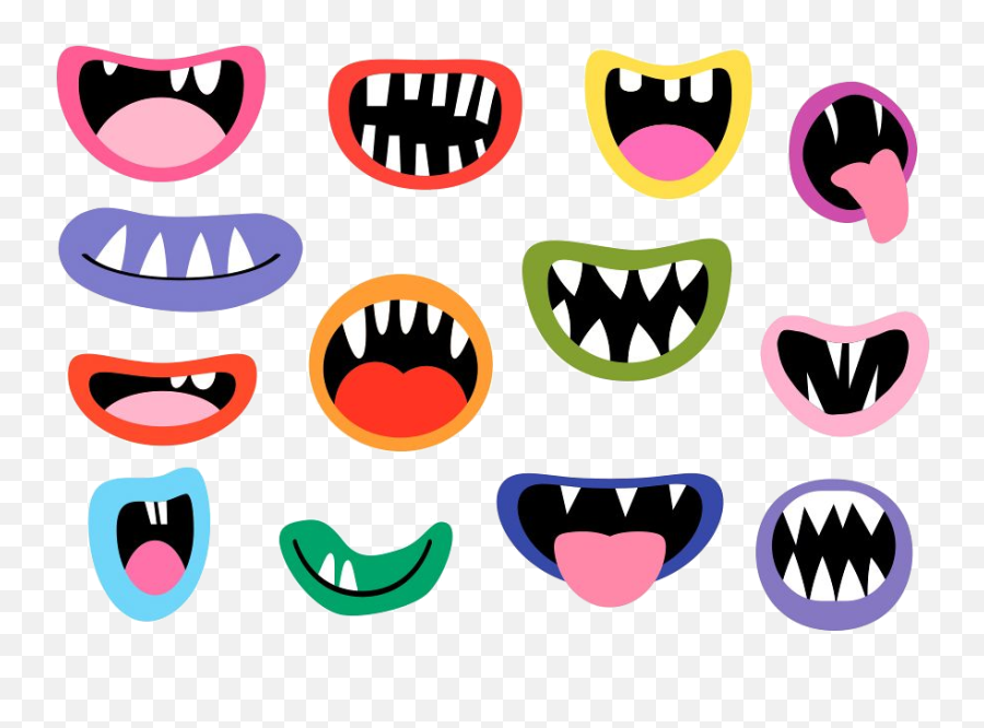 Mouth Spooky Monster Mouths Clipart Halloween Teeth Lips - Monster Mouth Clipart Png,Lips Clipart Png