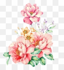 Flower Png Watercolor Pink Yellow Beautiful Kpo - Png Pink Flowers Watercolor Clipart