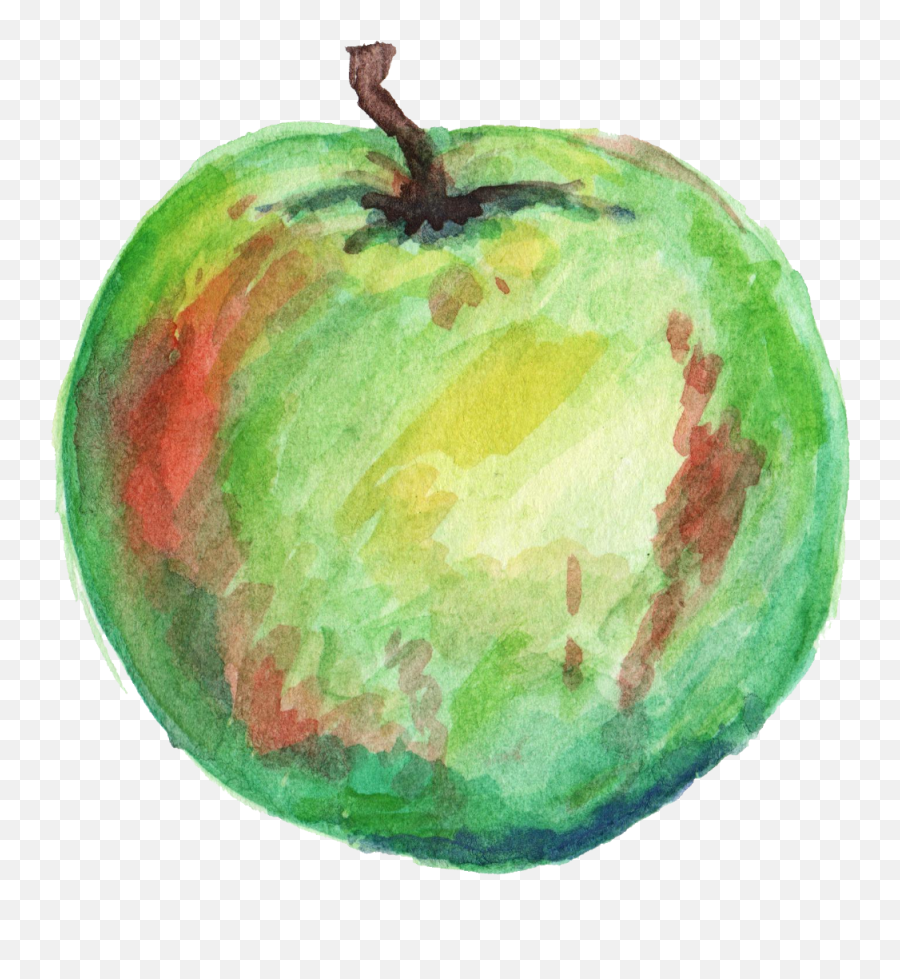 6 Watercolor Apple Transparent - Watercolour Apple Png,Apple Png