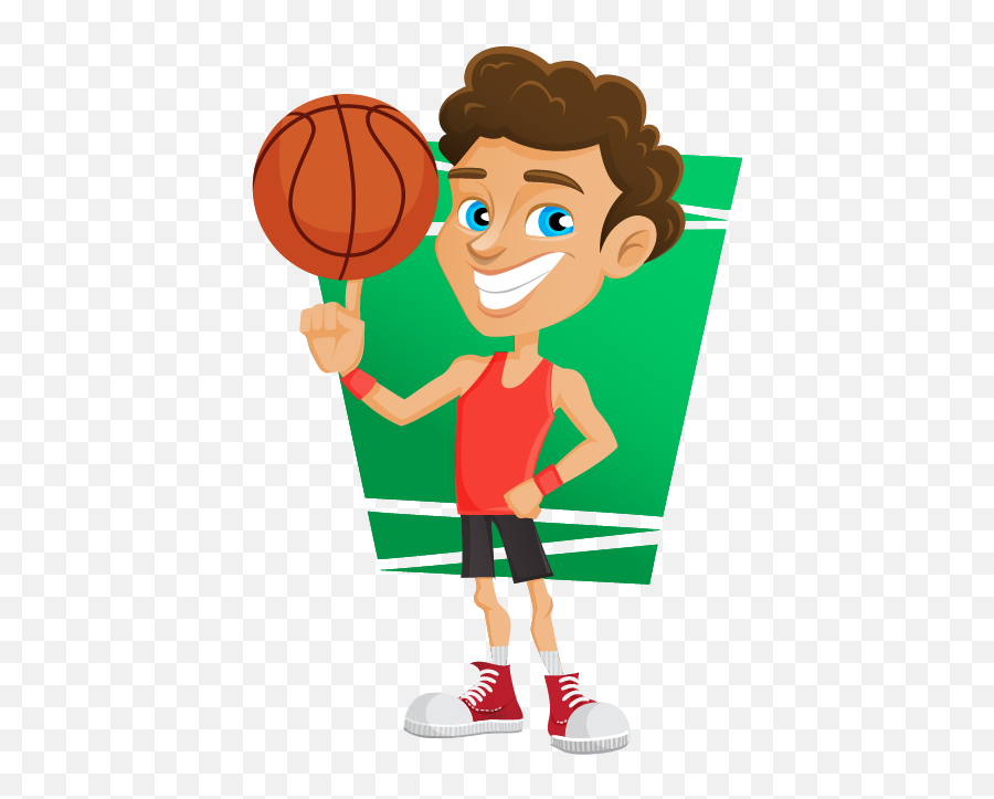 Clipart Child Basketball Transparent - Basketball Player Cartoon Png,Basketball Clipart Png