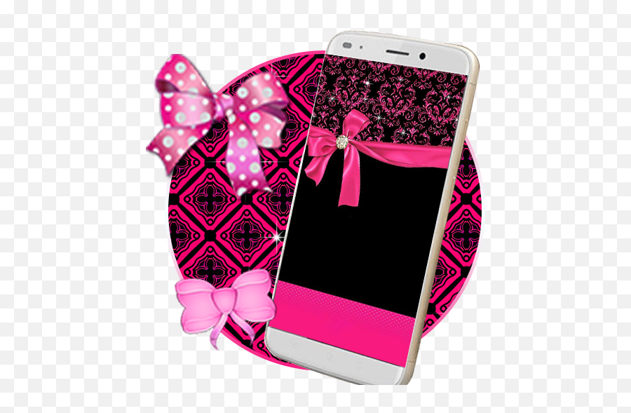 Pink Glitter Bow Live Wallpaper - Smartphone Png,Pink Glitter Png