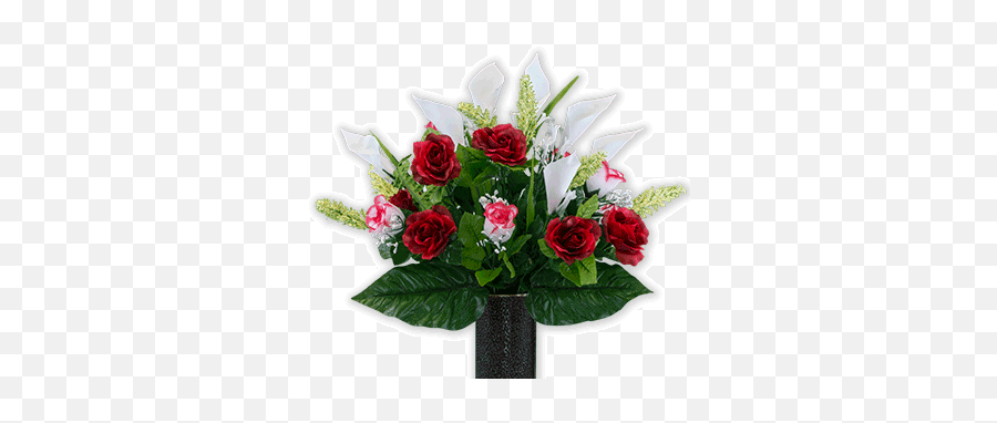 White And Red Roses With Calla Lily - Bouquet Png,Red Rose Transparent Background