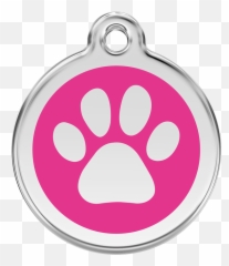 Enamel Tag Paw Print Hot Pink 01 - Pet Tag Png,Paw Print Logo