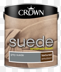 Grey Suede - Textured Matt Crown Paints Tin png