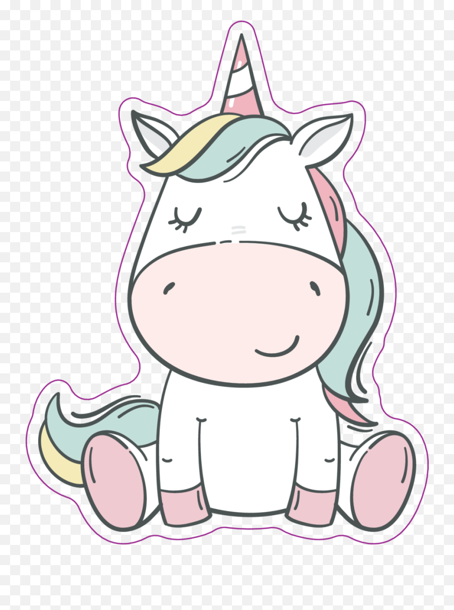 Download Hd Clipart Pink Unicorn Kawaii Stickers Transparent - Cute Unicorn Clipart Png,Transparent Unicorn