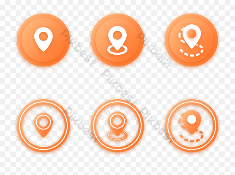 Orange Positioning System Icon Pointer Vector Psd Free - Dot Png,Nervous System Icon