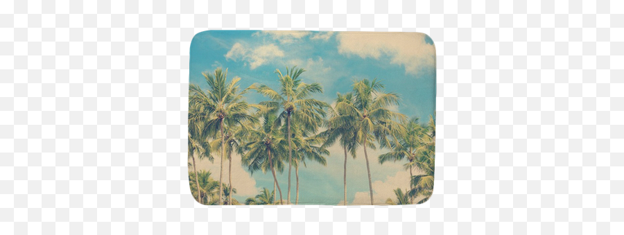 Vintage Tropical Palm Trees Bath Mat U2022 Pixers - We Live To Change Wall Mural Palm Trees Png,Tropical Tree Png