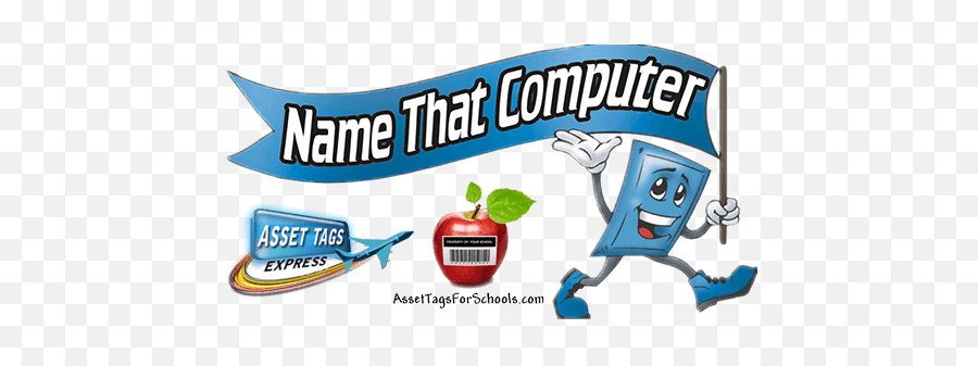 Asset Tag Labels Computer Case Badges Custom Laptop Skins - Cartoon Png,Apple Computer Logo