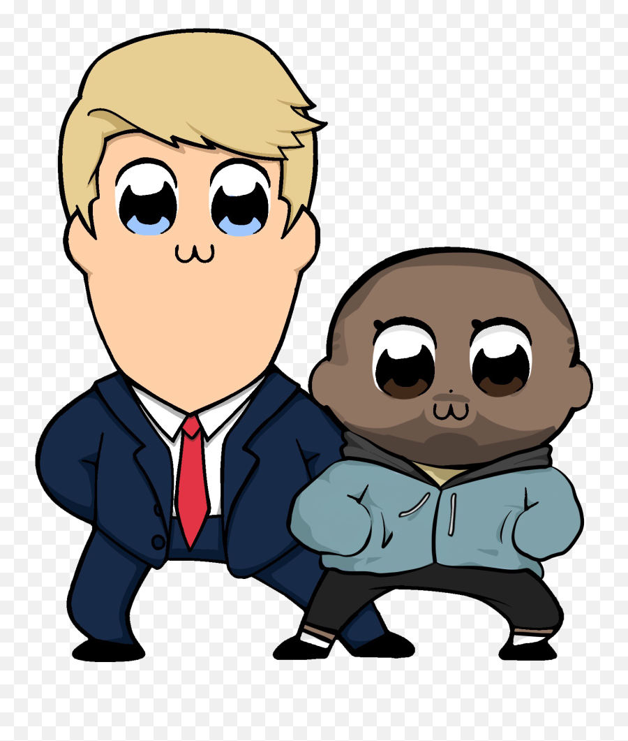Image Of Trump And Kanye Pop Team Epic - Cartoon Clipart Jojo Pop Team Epic Png,Kanye Png