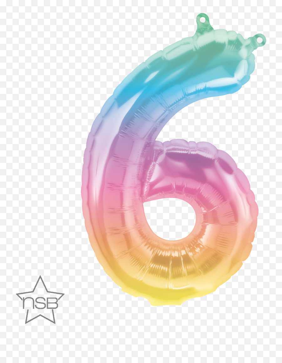 16 Airfill Only Number 6 Jelli Ombre Balloon Bargain - Number 6 Balloon Png,Number 6 Png