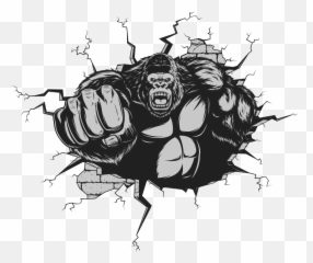 Download Svg Free Gorilla Ape Cartoon Punches - Angry Logo Gorilla Vector Png,Gorilla Cartoon Png