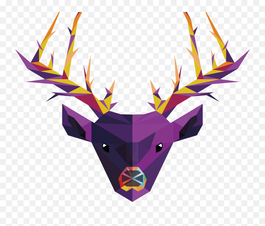 Funky Deer By Guro Gjære - Funky Design Free Png,Deer Head Logo