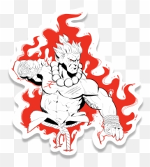 Fiery Akuma Vinyl Sticker - Cartoon Png,Akuma Png