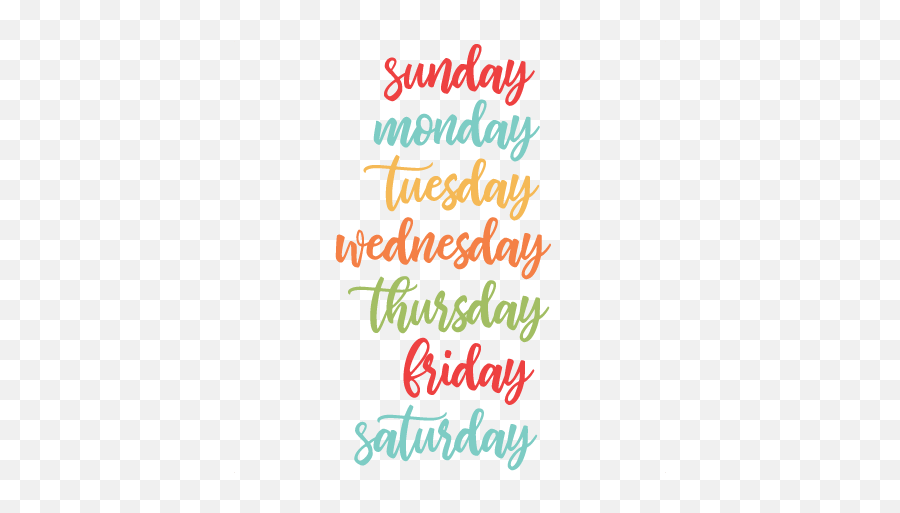 Download Days Of The Week Svg Cuts Scrapbook Cut File Cute - Transparent Days Of The Week Png,Cuts Png
