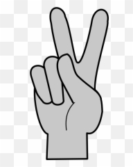 Stock Clip Art Middle Finger Cliparts - Cartoon Peace Sign Hand png