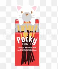 Chocolate Pocky Cat - Illustration Png,Pocky Png