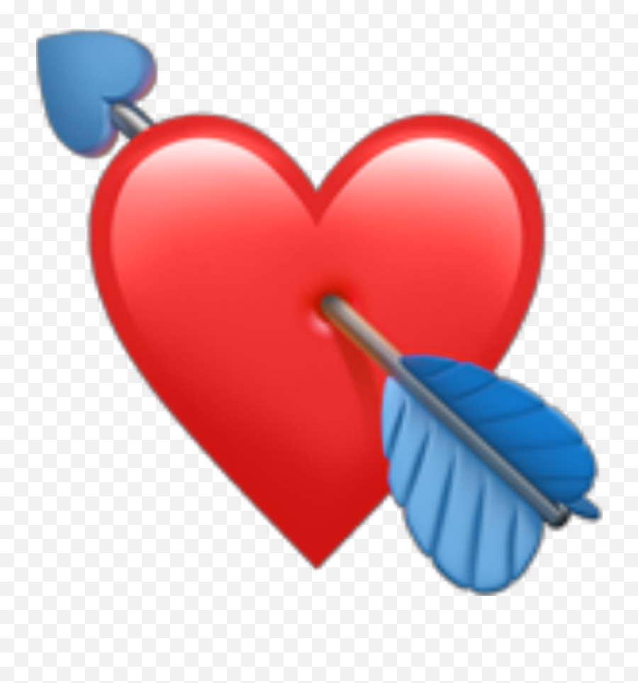 Download Hd Red Emoji Heart Redheart Cupidon Redemoji Arrow - Emoji Iphone Heart Png,Emoji Hearts Transparent