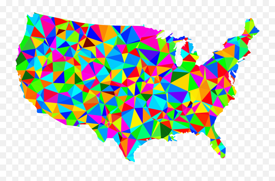 Flat Shaded Low Poly America Usa Map - Low Poly America Png,Usa Map Png